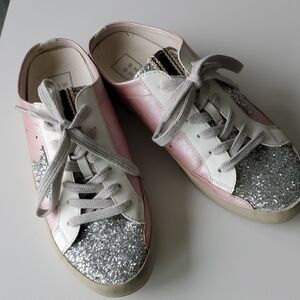 ShuShop Pink and Silver Glitter Sneakers